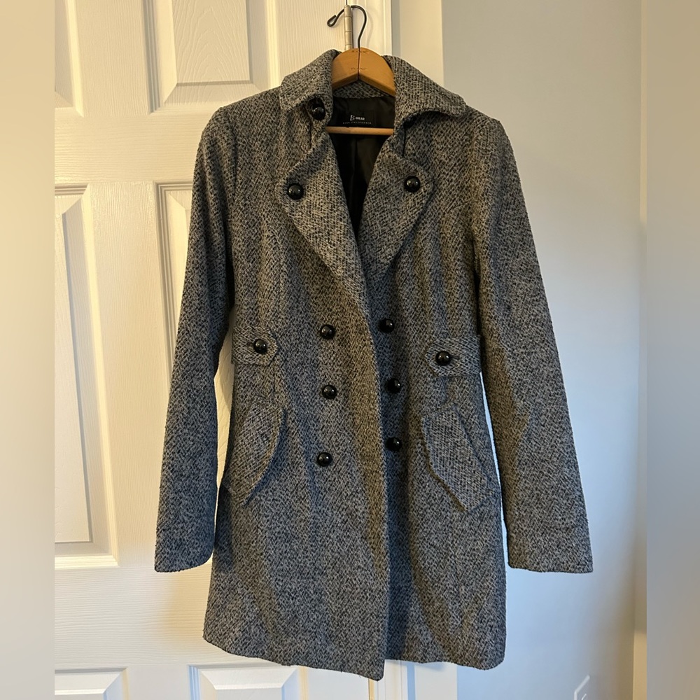 Grey winter dress coat, size s